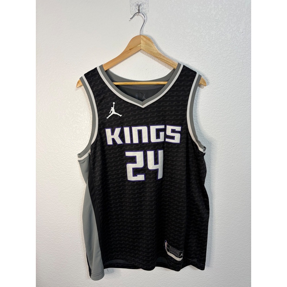 Jordan Sacramento Kings Buddy Hield 24 Statement Edition Jersey Mens 52 XL Black